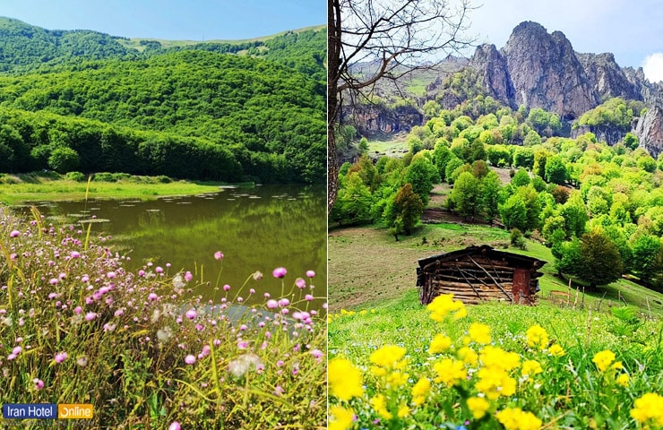 کلبه جنگلی در ییلاق خورگام و دریاچه ویستان بره سر