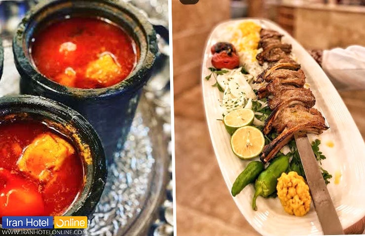 غذای سنتی سرو شده در رستوران سنتی باغ صبا قم